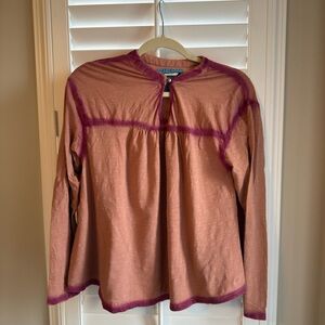 ANTHROPOLOGIE Akemi + Kin Orange and Purple Long Sleeve Top Size XS